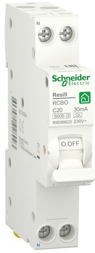 Автомат дифференциального тока АВДТ Schneider Electric Resi9 1п 20А 30мА 6кА C тип A картинка